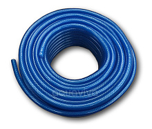 Шланг прозрачный ПВХ с текстильной оплеткой, Ø 8 мм, 60˚C, синий